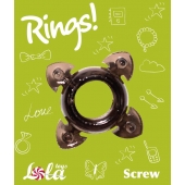 Чёрное эрекционное кольцо Rings Screw - Lola Games - в Хабаровске купить с доставкой