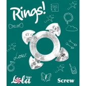 Прозрачное эрекционное кольцо Rings Screw - Lola Games - в Хабаровске купить с доставкой