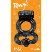 Чёрное эрекционное кольцо Rings Treadle с подхватом - Lola Games - в Хабаровске купить с доставкой