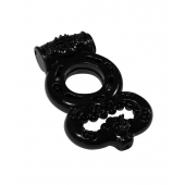 Чёрное эрекционное кольцо Rings Treadle с подхватом - Lola Games - в Хабаровске купить с доставкой