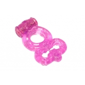 Розовое эрекционное кольцо Rings Treadle с подхватом - Lola Games - в Хабаровске купить с доставкой