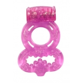 Розовое эрекционное кольцо Rings Treadle с подхватом - Lola Games - в Хабаровске купить с доставкой