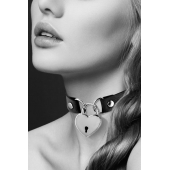 Черный чокер с замком в форме сердца - Bijoux Pour Toi - купить с доставкой в Хабаровске
