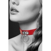Красный узенький чокер с кольцом - Bijoux Pour Toi - купить с доставкой в Хабаровске