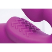 Ярко-розовый безремневой вибрострапон Evoke Vibrating Strapless Silicone Strap-on Dildo - XR Brands - купить с доставкой в Хабаровске