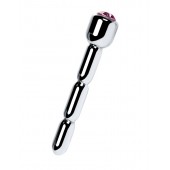 Серебристый уретральный плаг со стразом - 7 см. - ToyFa - купить с доставкой в Хабаровске