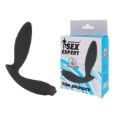 Чёрный вибростимулятор простаты Sex Expert Vibe Pleasure - Sex Expert - в Хабаровске купить с доставкой