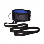 Чёрно-синий неопреновый ошейник с поводком - Sitabella - купить с доставкой в Хабаровске