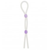 Прозрачное эрекционное кольцо-лассо SILICONE LASSO COCK RING DUAL BEADS - NMC - в Хабаровске купить с доставкой