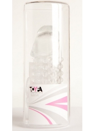 Гелевая прозрачная насадка с 2 отростками - 13 см. - Toyfa Basic - в Хабаровске купить с доставкой