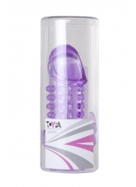 Закрытая фиолетовая насадка с 2 отростками - 13 см. - Toyfa Basic - в Хабаровске купить с доставкой