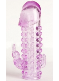 Закрытая фиолетовая насадка с 2 отростками - 13 см. - Toyfa Basic - в Хабаровске купить с доставкой