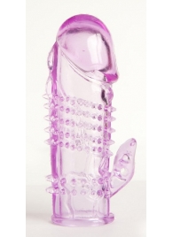 Фиолетовая насадка с коготком и шипами - 13 см. - Toyfa Basic - в Хабаровске купить с доставкой