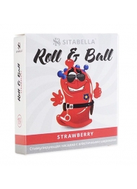 Стимулирующий презерватив-насадка Roll   Ball Strawberry - Sitabella - купить с доставкой в Хабаровске