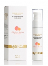 Универсальный массажный гель-смазка Allover Delicious Massage Gel с ароматом персика и аброкоса - 50 мл. - YESforLOV - купить с доставкой в Хабаровске