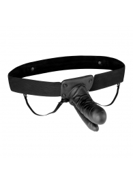 Полый страпон с двумя отростками и вибрацией Unisex Vibrating Hollow Strap-On Double Penetrating Dildo - 17,8 см. - Lux Fetish - купить с доставкой в Хабаровске