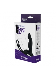 Черный вибромассажер простаты P-PLEASER W ERECTION ENHANCE - Dream Toys - в Хабаровске купить с доставкой