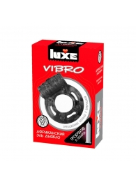 Чёрное эрекционное виброкольцо Luxe VIBRO  Африканский Эль Дьябло  + презерватив - Luxe - в Хабаровске купить с доставкой