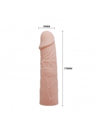 Закрытая телесная насадка-фаллос - 17 см. - Sex Expert - в Хабаровске купить с доставкой