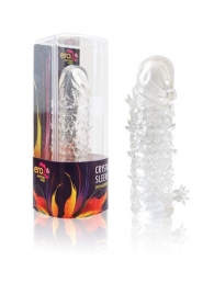 Закрытая прозрачная рельефная насадка Crystal sleeve - 13 см. - Erowoman-Eroman - в Хабаровске купить с доставкой