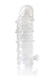 Закрытая прозрачная рельефная насадка Crystal sleeve - 13 см. - Erowoman-Eroman - в Хабаровске купить с доставкой