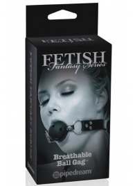 Черный кляп с дырочками Breathable Ball Gag - Pipedream - купить с доставкой в Хабаровске