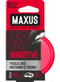 Ультратонкие презервативы в железном кейсе MAXUS Sensitive - 3 шт. - Maxus - купить с доставкой в Хабаровске