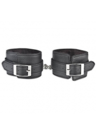 Черные фиксаторы для ног на цепи с мехом внутри - Lux Fetish - купить с доставкой в Хабаровске