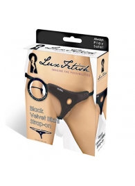 Черные плюшевые трусики для страпона - Lux Fetish - купить с доставкой в Хабаровске