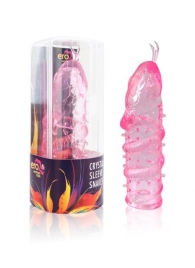Закрытая рельефная насадка Crystal sleeve snakes в виде змеи с усиками - 14 см. - Erowoman-Eroman - в Хабаровске купить с доставкой