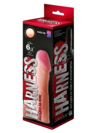 Телесная реалистичная насадка на Harness с коннектором BLACK LINE - 17 см. - LOVETOY (А-Полимер) - купить с доставкой в Хабаровске