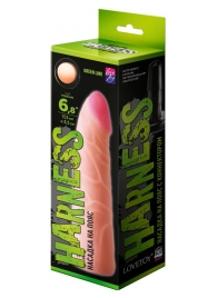 Фаллическая насадка на трусики харнесс - 17,5 см. - LOVETOY (А-Полимер) - купить с доставкой в Хабаровске