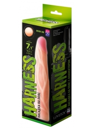 Телесная насадка с венками на Harness с коннектором GREEN LINE - 18 см. - LOVETOY (А-Полимер) - купить с доставкой в Хабаровске