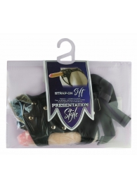 Черный пояс-трусики с двумя насадками Soft-Dolli - 16,5 и 10,5 см. - LOVETOY (А-Полимер) - купить с доставкой в Хабаровске