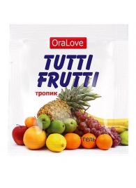 Пробник гель-смазки Tutti-frutti со вкусом тропических фруктов - 4 гр. - Биоритм - купить с доставкой в Хабаровске