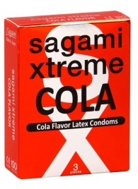 Ароматизированные презервативы Sagami Xtreme COLA - 3 шт. - Sagami - купить с доставкой в Хабаровске