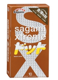 Презервативы Sagami Xtreme FEEL UP с точечной текстурой и линиями прилегания - 10 шт. - Sagami - купить с доставкой в Хабаровске