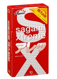 Утолщенные презервативы Sagami Xtreme Feel Long с точками - 10 шт. - Sagami - купить с доставкой в Хабаровске