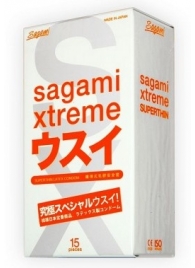 Ультратонкие презервативы Sagami Xtreme SUPERTHIN - 15 шт. - Sagami - купить с доставкой в Хабаровске