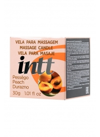 Массажная свеча для поцелуев Peach с ароматом персика - 30 гр. - INTT - купить с доставкой в Хабаровске