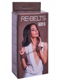Коричневые кожаные наручники Maya - Rebelts - купить с доставкой в Хабаровске