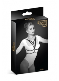 Черная упряжь на грудь Laura - Bijoux Pour Toi - купить с доставкой в Хабаровске
