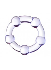 Фиолетовое эрекционное кольцо на пенис с бусинами - Штучки-дрючки - в Хабаровске купить с доставкой