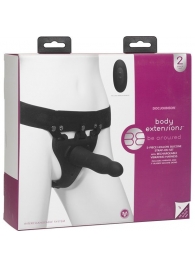 Черный полый вибрострапон Body Extensions BE Aroused - 17,78 см. - Doc Johnson - купить с доставкой в Хабаровске