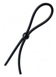 Черное лассо на пенис с одной бусиной - A-toys - в Хабаровске купить с доставкой