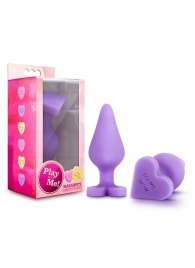 Фиолетовая анальная пробка Naughty Candy Heart Do Me Now - 8,9 см. - Blush Novelties - купить с доставкой в Хабаровске