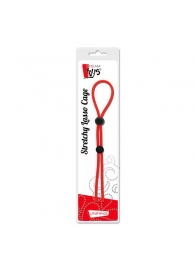 Красное лассо на пенис с двумя бусинами STRETCHY LASSO CAGE - Dream Toys - в Хабаровске купить с доставкой