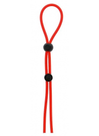 Красное лассо на пенис с двумя бусинами STRETCHY LASSO CAGE - Dream Toys - в Хабаровске купить с доставкой