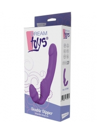 Фиолетовый безремневой вибрострапон DOUBLE DIPPER - Dream Toys - купить с доставкой в Хабаровске