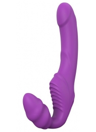Фиолетовый безремневой вибрострапон DOUBLE DIPPER - Dream Toys - купить с доставкой в Хабаровске